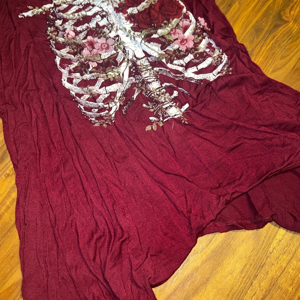 Wine red rib cage tank top - Picture 2 of 3